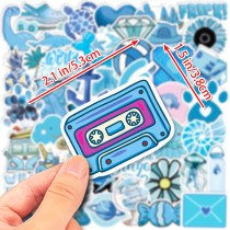 50 blue small fresh ins graffiti stickers VSCO blue ocean breeze small fresh insulation cup waterproof stickers