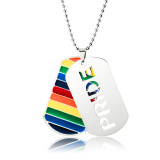 Stainless Steel Rainbow Love Pride Necklace