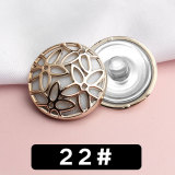 20MM Flower circular plastics Pearl  snap button charms