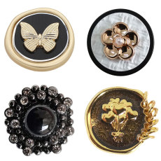 23MM love Butterfly metal Pearl Rhinestones snap button charms