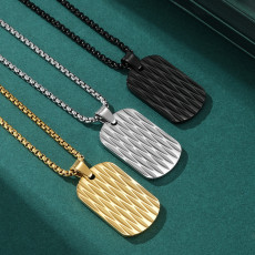 Stainless steel knife pattern pendant necklace