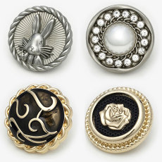 23MM rabbit Flower metal Pearl Rhinestones snap button charms