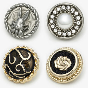 23MM rabbit Flower metal Pearl Rhinestones snap button charms