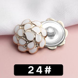 20MM Flower circular plastics Pearl  snap button charms