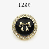 12MM love Little Bear metal Rhinestones DIY snap button charms