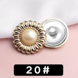 20MM Flower circular plastics Pearl  snap button charms