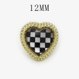 12MM love Little Bear metal Rhinestones DIY snap button charms