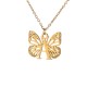 Stainless steel 26 letter hollowed out butterfly necklace