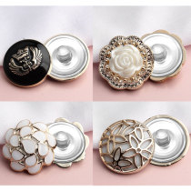 20MM Flower circular plastics Pearl  snap button charms