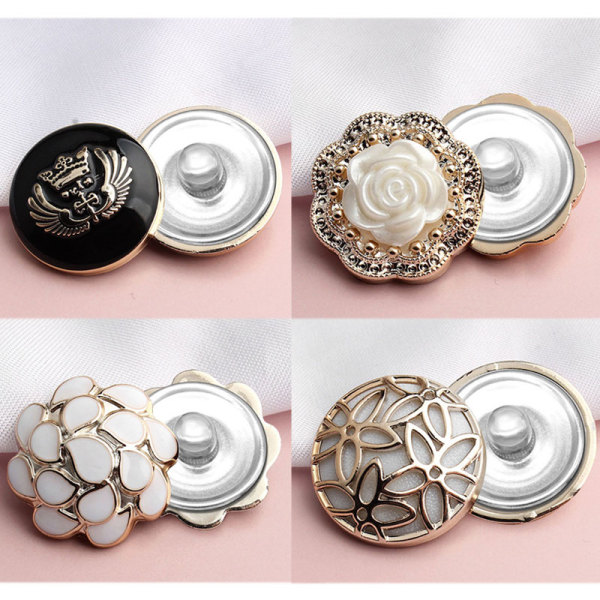 20MM Flower circular plastics Pearl  snap button charms