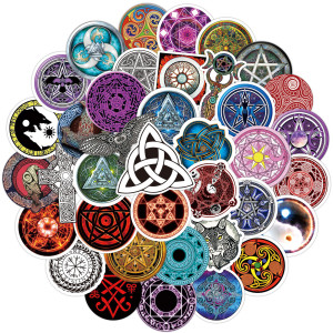 50 Vintage Matrix Totem Viking Graffiti Stickers Skateboard Guitar Cup Trolley Box Decorative Waterproof Stickers