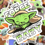 50 Manloda Yoda Baby Graffiti Stickers Guitar Skateboard Water Cup Trolley Case Decorative Waterproof Stickers