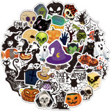 50 new Halloween horror decoration graffiti stickers, suitcase computer waterproof stickers
