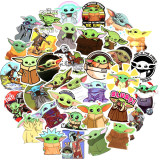 50 Manloda Yoda Baby Graffiti Stickers Guitar Skateboard Water Cup Trolley Case Decorative Waterproof Stickers