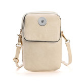 Women's mobile phone bag PU large capacity one shoulder crossbody bag suitable for 20mm Snaps button Jewelry whole sale