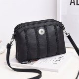 Soft leather one shoulder crossbody bag fit 20mm Snaps button Jewelry whole sale