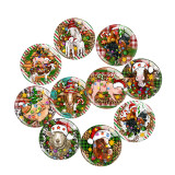 20MM Christmas Print glass snap button charms