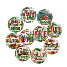20MM Christmas Print glass snap button charms