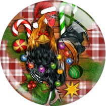 20MM Christmas Print glass snap button charms