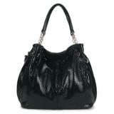 Large capacity leather snake pattern single shoulder handbag crossbody bag