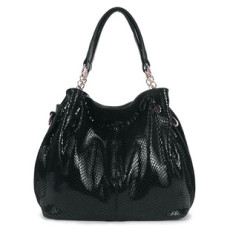 Large capacity leather snake pattern single shoulder handbag crossbody bag