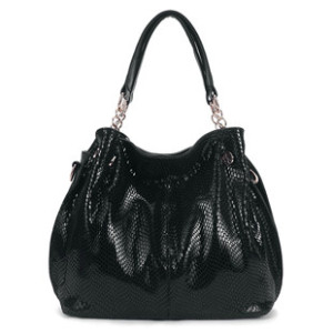 Large capacity leather snake pattern single shoulder handbag crossbody bag