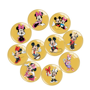 20MM Cartoon anime Print glass snap button charms