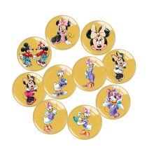 20MM Cartoon anime Print glass snap button charms