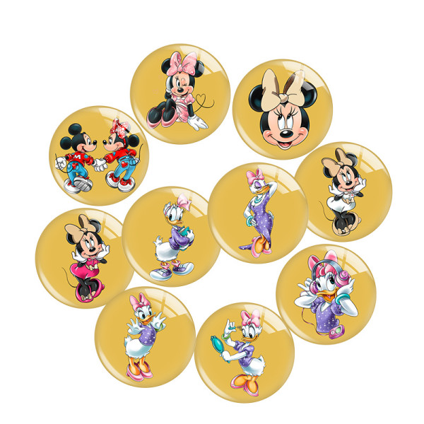 20MM Cartoon anime Print glass snap button charms