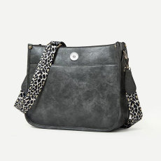 Fashionable Leopard Pattern Ribbon Oblique Cross Tote Bag High Capacity Bag fit 20MM Snaps button jewelry wholesale