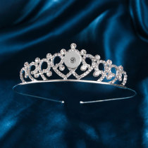Bride Crown Wedding Dress Headwear Rhinestone Princess Hair Band Crown fit 18MM Snaps button jewelry wholesale