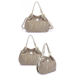 Large capacity leather snake pattern single shoulder handbag crossbody bag fit 20MM Snaps button jewelry wholesale