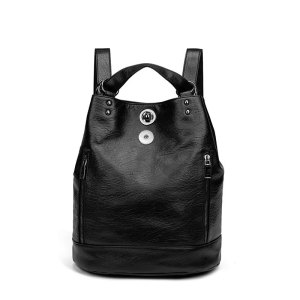 Backpack Fashion Genuine Leather Large Capacity Travel Backpack fit 20MM Snaps button jewelry wholesale