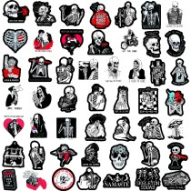 50 Black and Red Skeleton Love Inspirational Graffiti Stickers Skateboard Computer Water Cup Trolley Case Waterproof Stickers