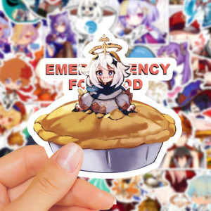 50 pieces of cartoon game Yuanshen Genshin Impact graffiti stickers Cartoon water cup trolley case Notebook waterproof stickers