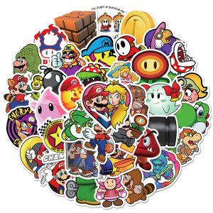50 Super Mario Graffiti Stickers Laptop Phone Case Water Cup Computer Hand Ledger Waterproof Stickers