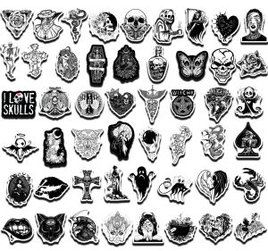 50 simple graffiti black and white stickers Gothic ledger skateboard water cup trolley case ins waterproof stickers