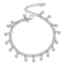 Stainless steel chain, steel ball splicing, tassel bracelet