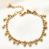 Stainless steel chain, steel ball splicing, tassel bracelet
