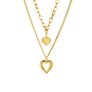 Stainless Steel Love Double Layer Necklace