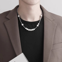 Stainless steel pearl necklace