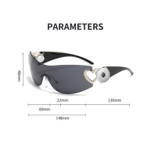 Heart to heart sunglasses Y2K ins love sunglasses all-in-one sunglasses fit 20MM Snaps button jewelry wholesale