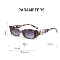Hip hop leopard print color sunglasses with UV protection fit 20MM Snaps button jewelry wholesale