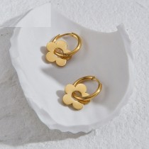 Stainless steel flower love earrings
