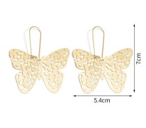 Stainless steel hollow butterfly earrings