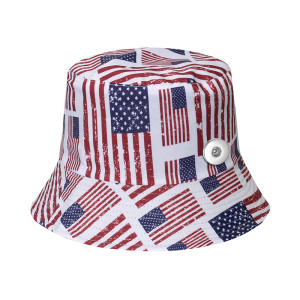 Copy Independence Day National Day Fisherman's Hat, Double sided Sun Sunshade Hat, Bowl Hat fit 20MM Snaps button jewelry wholesale