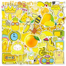 50 color mix and match stickers tape yellow VSCO small fresh insulated cup cartoon children's waterproof stickers