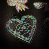 100 transparent laser stickers for girls' worries, PET stickers, DIY handbags, phone cases, decorative laser stickers