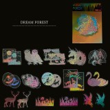 100 Transparent Laser Stickers Dream Forest Sticker Pack Dual Color Laser Gold PET Sticker Pack DIY