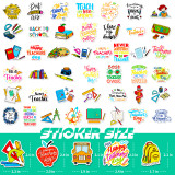 100 pieces of Teachers'Day personalized creative body water cup Teachers' Day graffiti waterproof stickers